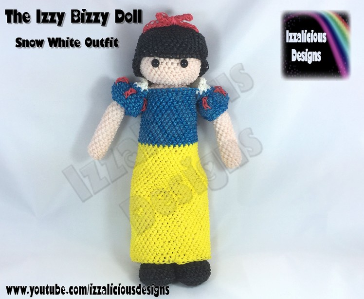 Rainbow Loom Loomigurumi Izzy Bizzy Doll Snow White Dress - crochet hook only