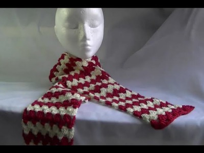 Scarf. Afghan. Blanket Crochet Tutorial - Granny on the Straight - Variation 1