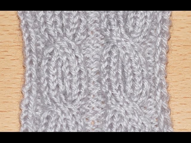 Схема вязание спицами объемной косы .  Scheme knitting bulk braids