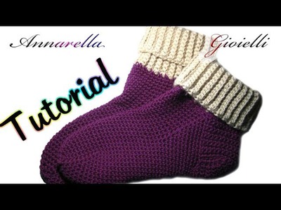 Tutorial scarpe da notte all'uncinetto | How to crochet socks
