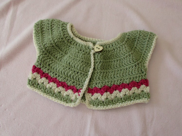 VERY EASY crochet baby. girl's summer bolero tutorial - crochet cardigan (part 1)