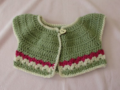 VERY EASY crochet baby. girl's summer bolero tutorial - crochet cardigan (part 2)