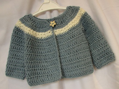 VERY EASY crochet cardigan. sweater. jumper tutorial - baby and child sizes