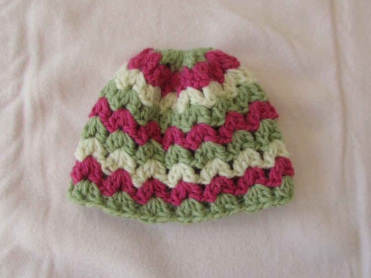 VERY EASY crochet cluster baby hat tutorial - crochet hat for beginners