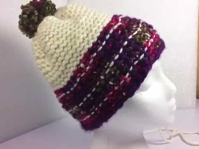 Adding Vertical Stitches: Loom Knitting Malinda Hat