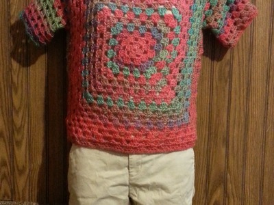 #Crochet Easy Granny Square Ladies Top Shirt Blouse #TUTORIAL