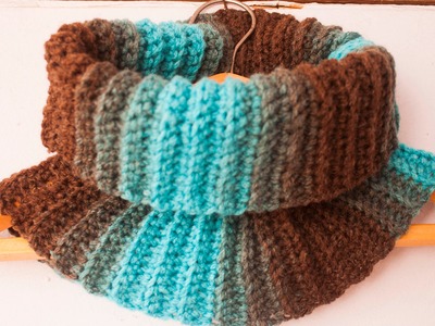 Crochet ribbed cowl