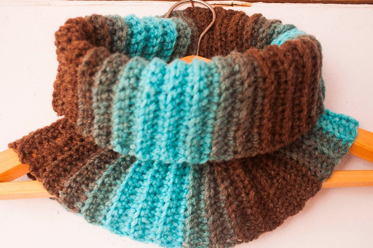 Crochet ribbed cowl