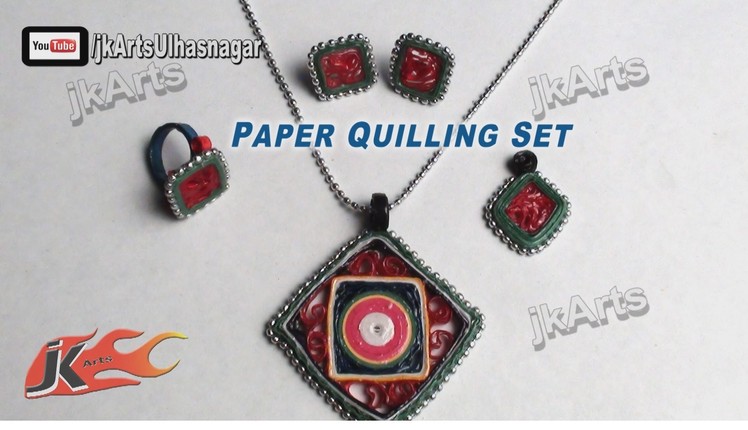 DIY How to make Paper Quilling Jewelry Set - JK Arts 382