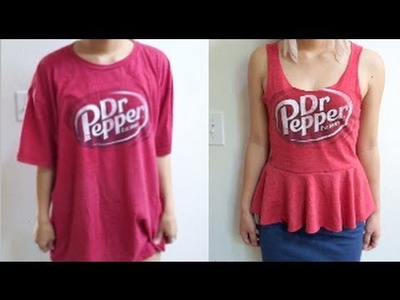 DIY T-shirt into Peplum Top