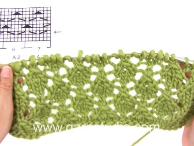 DROPS Knitting Tutorial: How to work a beautiful lace pattern for a shoulder piece in DROPS 0-1108