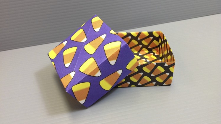 Halloween Origami Candy Corn Pattern Boxes - Print Your Own Paper!