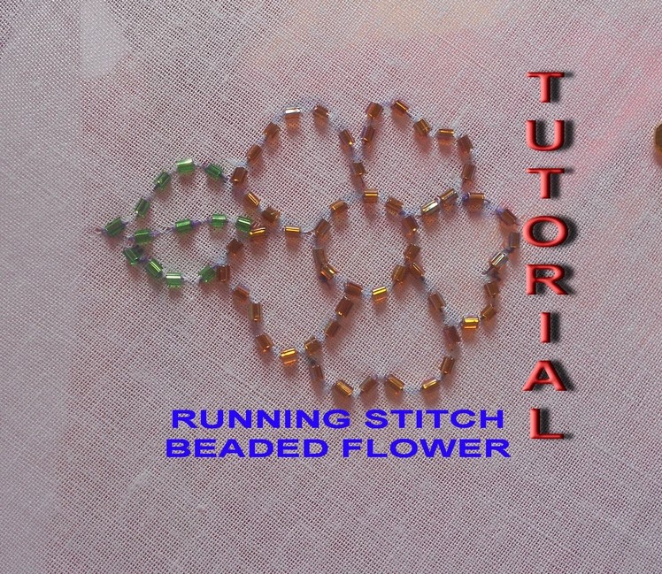 Hand embroidery: how to sew a beaded flower using running stitch