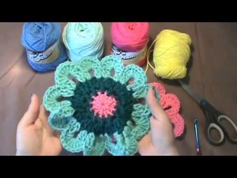 How to Crochet the "Flower Power Valance". Video 1 of 2