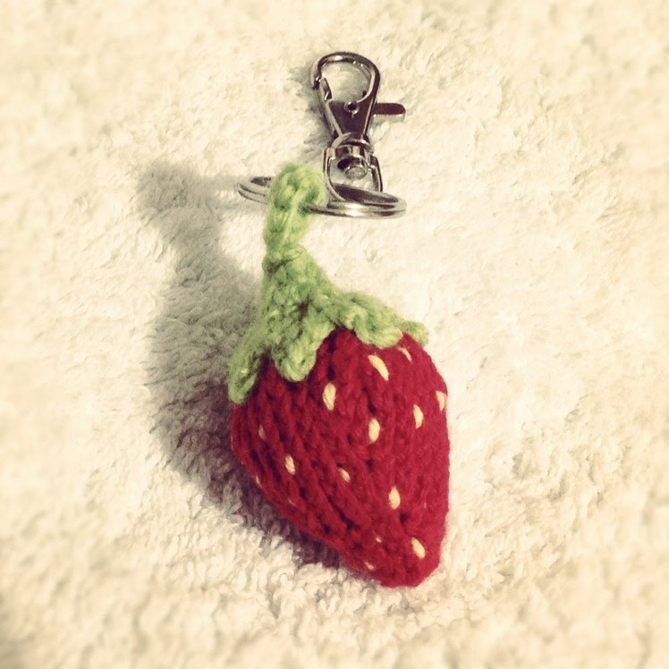 How to Knit Short Rows, Make Loop: Strawberry Keychain