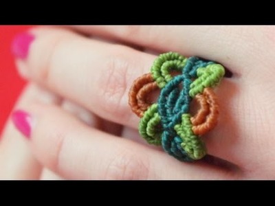 How to Make a Colorful Macrame Ring - Knotting Tutorial [DIY]
