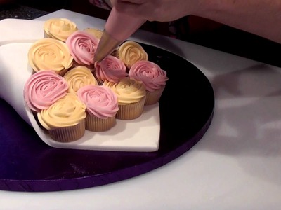 How To Make A Rose Cupcake Bouquet - Cake Craft World Video 7