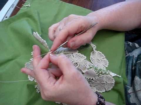 Irish Crochet - Clones knot filling stitch