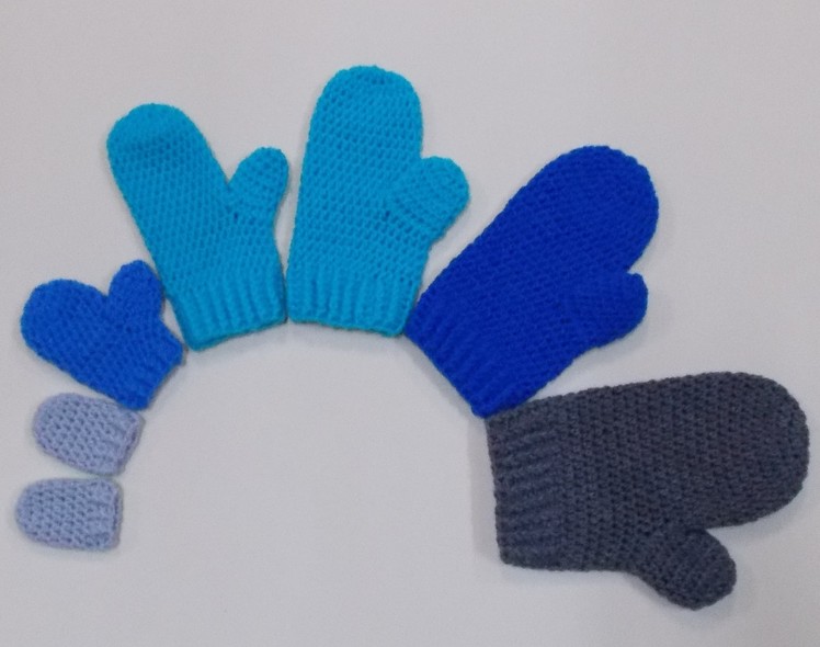 Mittens Small and Medium Adult Crochet Tutorial