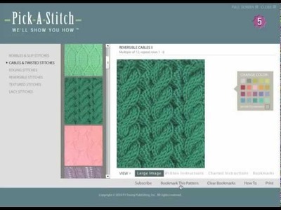 Pick-A-Stitch™ Digital Knitting Stitch Library