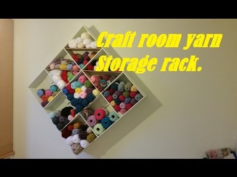 Simple painted project: Craft room yarn storage rack.
