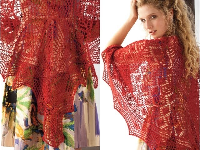 #10 Red Lace Shawl, Vogue Knitting Holiday 2013