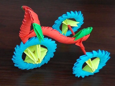 3D origami bicycle (bike) tutorial (instruction)