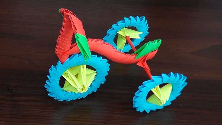 3D origami bicycle (bike) tutorial (instruction)