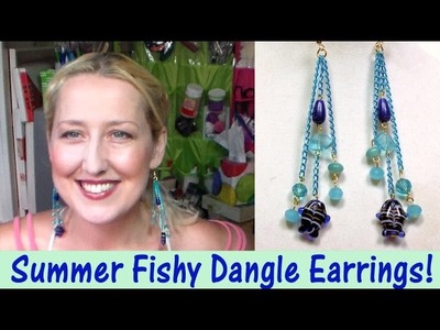 DIY fishy chain dangle earrings