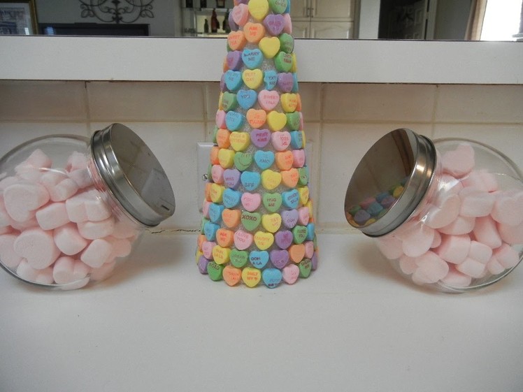 DIY: Foam Cone with Sweethearts for Valentine's Day - easy craft project!