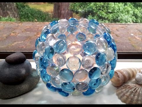 DIY How to Decorate Glass Votive Holder with Glass Bead Decorated Candle Holder
