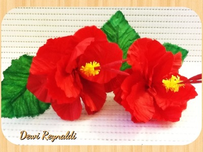 DIY - How to Make Hibiscus Paper Flower for Room & Gift Box Decoration, Hair Bow