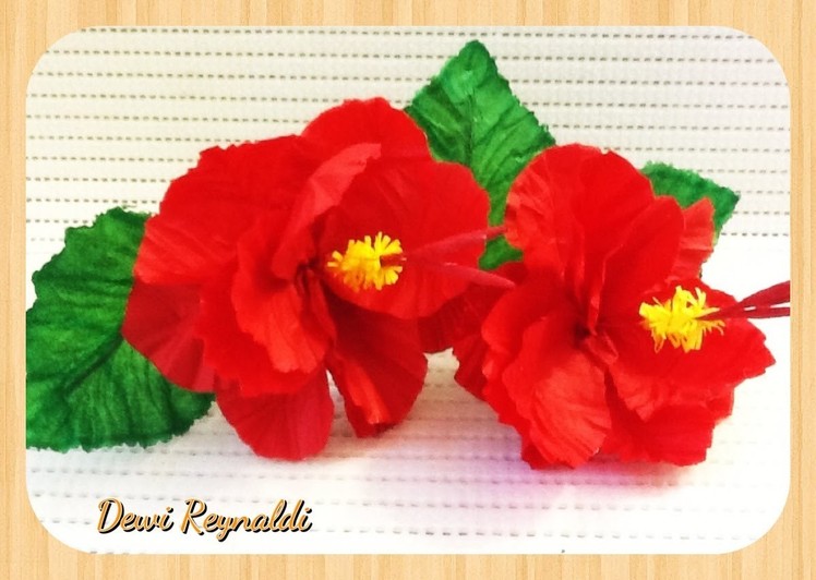 DIY - How to Make Hibiscus Paper Flower for Room & Gift Box Decoration, Hair Bow