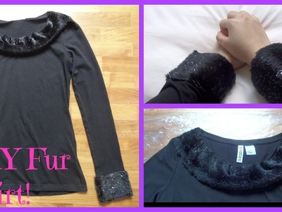 Do it yourself! DIY fur embellished detailed shirt.top! No sew! Explained for beginners!