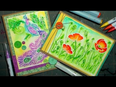 Dry Embossing and  Watercolor Markers