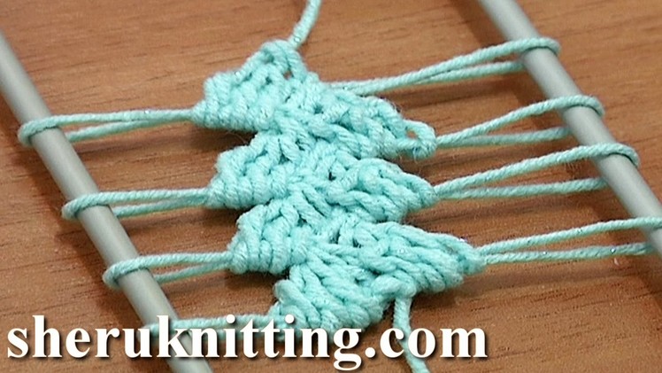 Hairpin Lace How to Make Crochet Tutorial 14 Working 3-Double Crochet Decrease Stitches