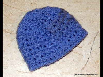 How to crochet a baby beanie hat