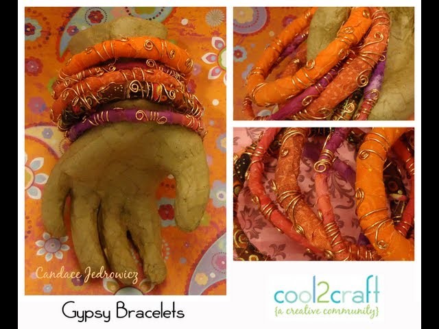 How to Make a Fabric and Wire Gypsy Bracelet by Candace Jedrowicz