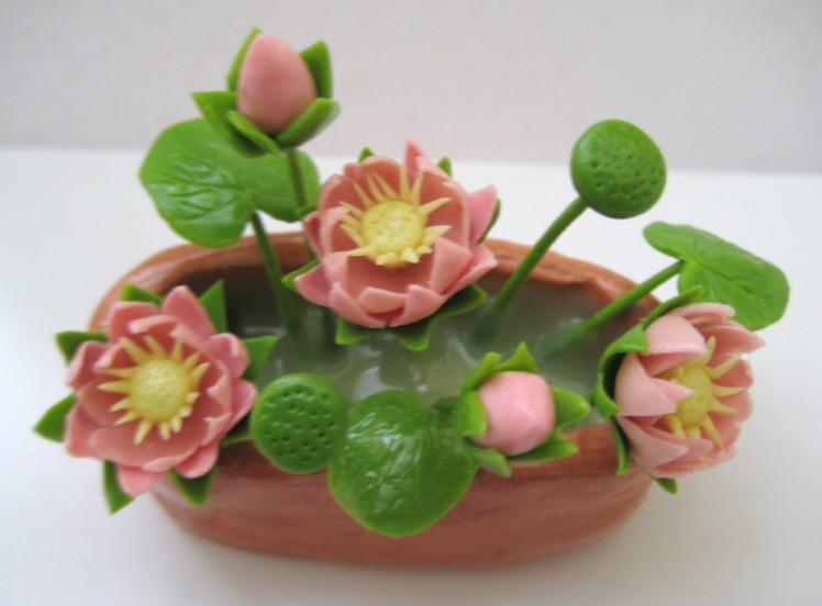 Lotus - Flower Miniature Polymer Clay