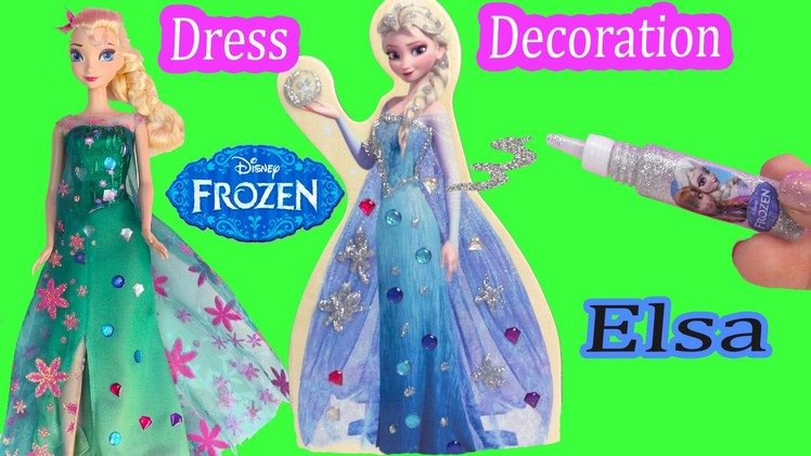 Queen Elsa Wooden Doll Glitter & Jewel Dress Decoration Craft Playset Frozen Fever Dressup Unboxing