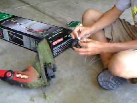 Re-Stringing a Craftsman electric trimmer DIY video.
