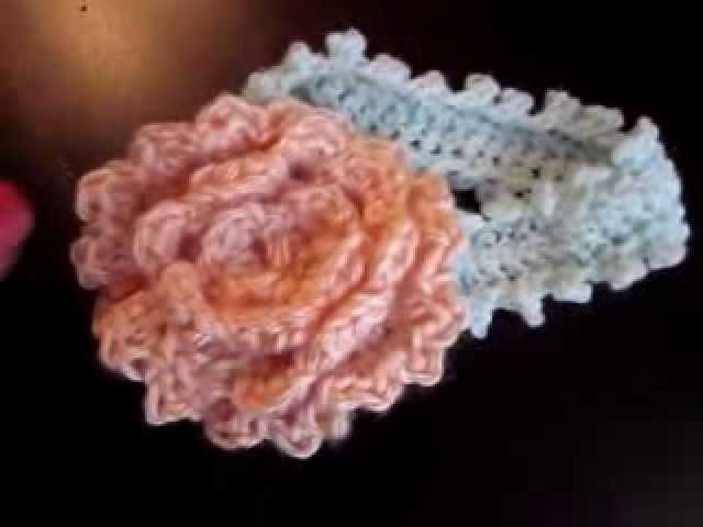 Rose Garden, crocheted headband (infant)