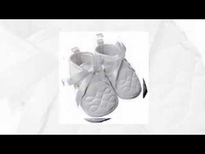 Beautiful White Satin Baby Boys Christening Shoes Booties