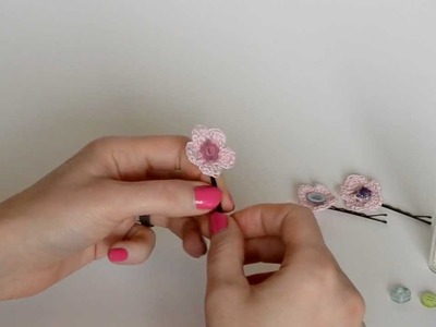 Crochet Flower Hairpin Tutorial