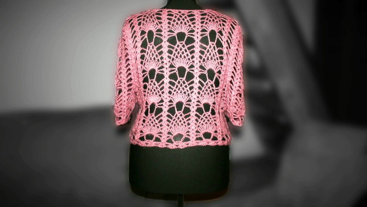 Crochet pink bolero