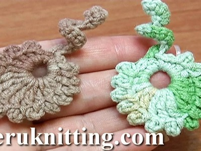 Crochet Round Leaf Spiral Leafstalk How To Tutorial 9