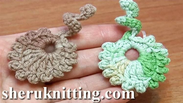 Crochet Round Leaf Spiral Leafstalk How To Tutorial 9