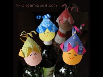 Decorate a Bottle Cap With an Origami Hat