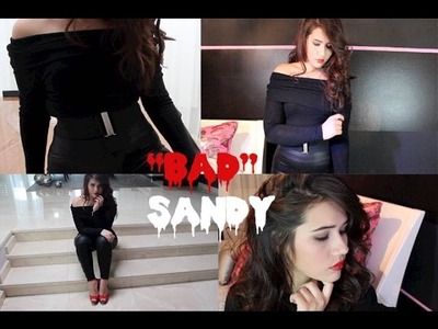 DIY "Bad" Sandy From Grease Halloween Costume, Hair + Makeup