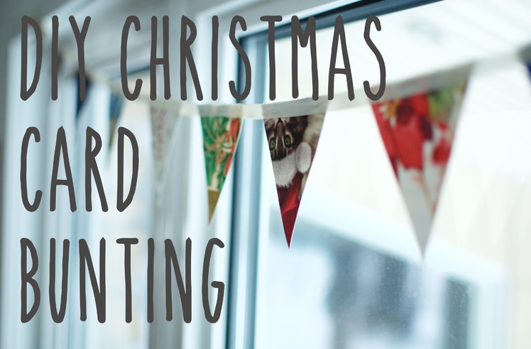 DIY bunting out of recycled Christmas cards